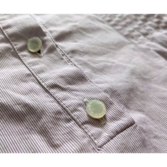 CH CAROLINA HERRERA Lavender Pinstripe Pintuck Sleeveless Button-Up Top Size 4 - Picture 2 of 8